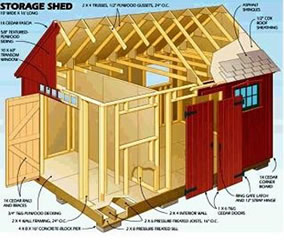 Example shed plan diagram from My Shed Plans